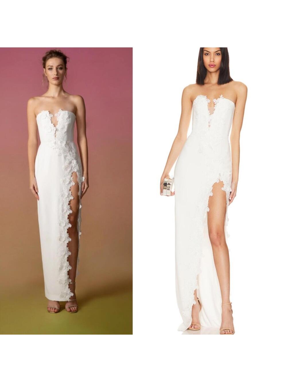 SAU LEE Florence Dress in White maxi